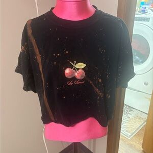 Pebby Forevee Stylish Bleached Out Crop Top